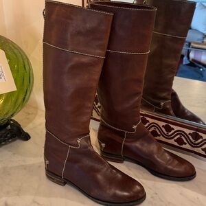 Chloe Brown Leather Knee High Boots. Size 41.